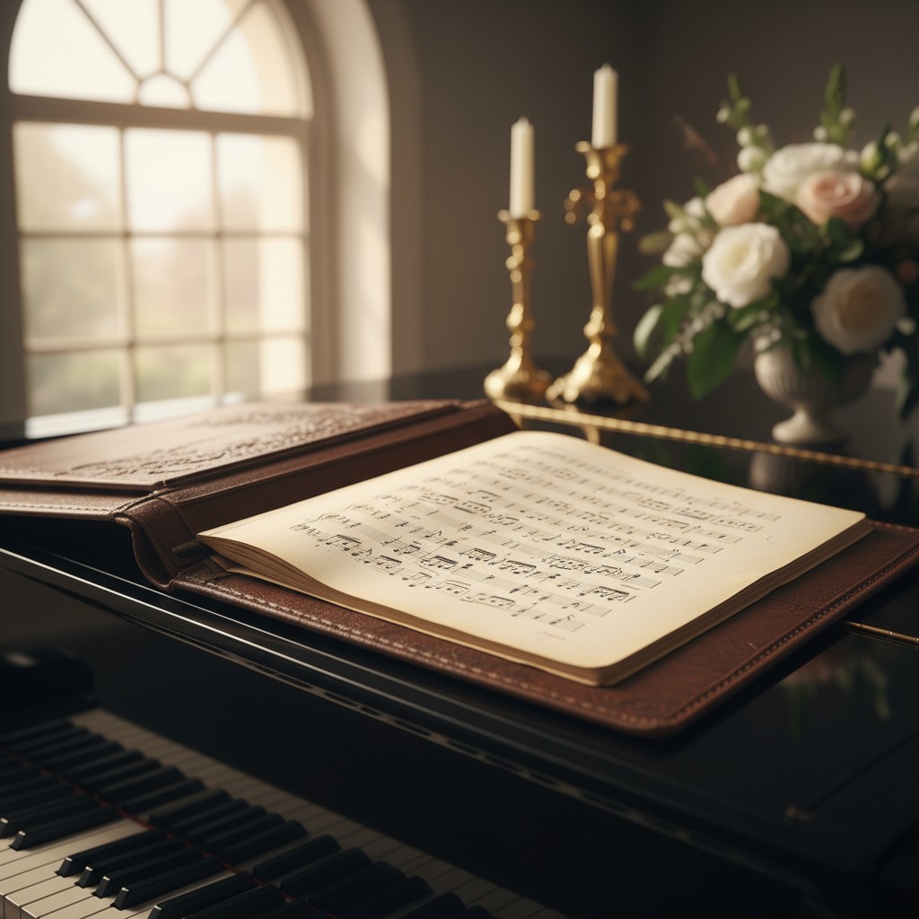 The piano is situated in a cozy room with attractive decor. designated mood-year-round custodial lighting window decorativ...